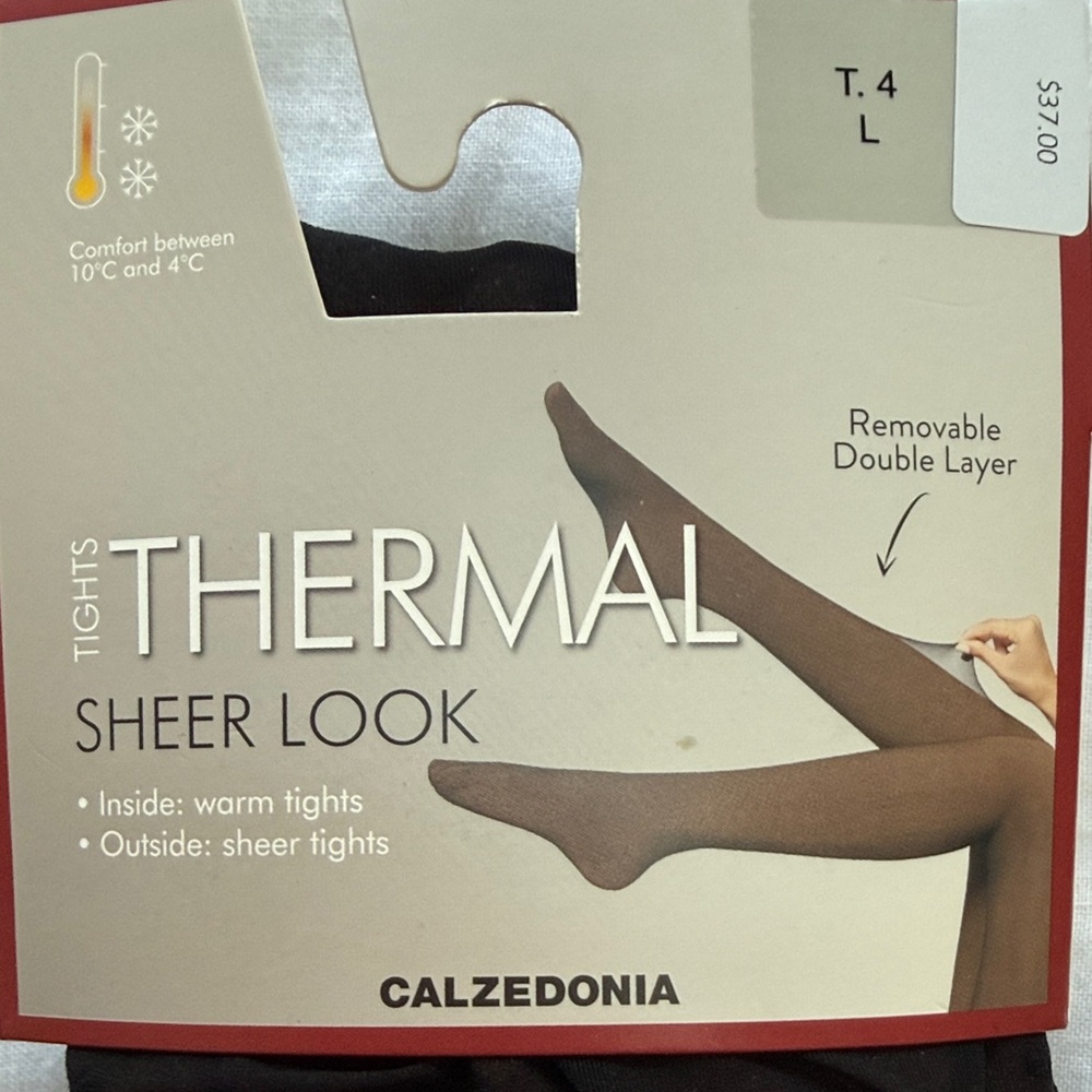NWT Calzedonia Black Thermal Sheer Look Tights - Picture 2 of 6